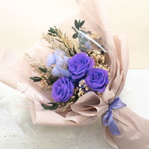 preserved purple roses