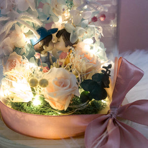preserved flower with light 
